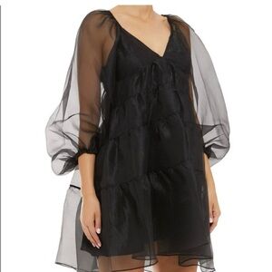 STAUD Black Sheer cocktail dress L